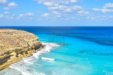 Photo for Beautiful view of Agebah Beach at Marsa Matrouh Egypt on sunny day - Royalty Free Image