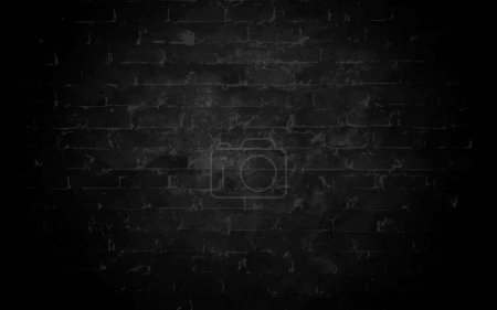 Brick wall background black color light gradient anstract vector dark background