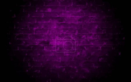 Backstein Wand Hintergrund Neon violett Farbe Licht Farbverlauf anstrakt Vektor dunkel Hintergrund