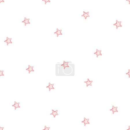 Foto de Acuarela patrón inconsútil estrellas de mar en color rosa. patrón minimalista lindo. Foto de alta calidad - Imagen libre de derechos