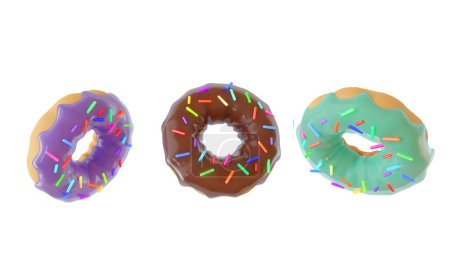 Photo for Donut with chocolate glaze isolated on white background - Royalty Free Image