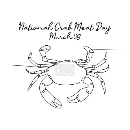 Ilustración de Arte de una sola línea del día nacional de la carne de cangrejo bueno para el día nacional de la carne de cangrejo celebrar. arte de línea. ilustración. - Imagen libre de derechos