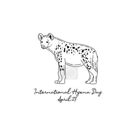 Illustration for Line art of international hyena day good for international hyena day celebrate. line art. illustration. - Royalty Free Image