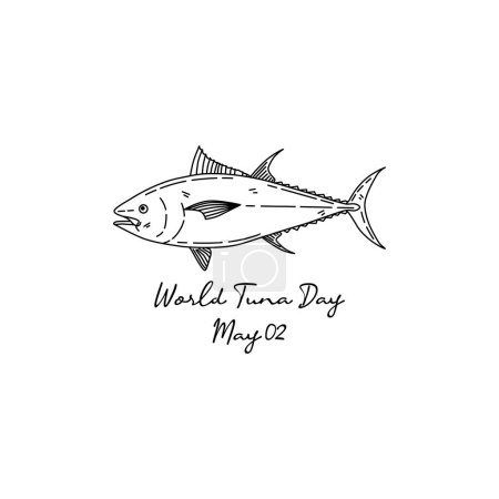 Ilustración de Arte de línea del día mundial del atún bueno para el día mundial del atún celebrar. arte de línea. ilustración. - Imagen libre de derechos