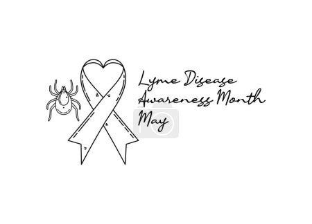 Illustration for Line art of lyme disease awareness month good for lyme disease awareness month celebrate. line art. illustration. - Royalty Free Image