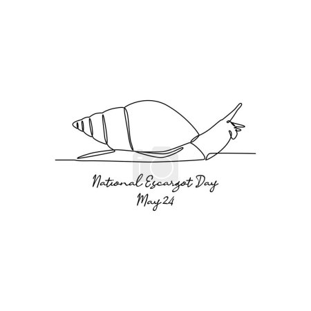 Téléchargez les illustrations : Art de ligne de l'escargot national jour bon pour la fête de l'escargot national. art linéaire. illustration. - en licence libre de droit