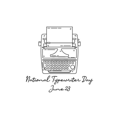 Ilustración de Arte de línea del día nacional de la máquina de escribir bueno para el día nacional de la máquina de escribir celebrar. arte de línea. ilustración. - Imagen libre de derechos