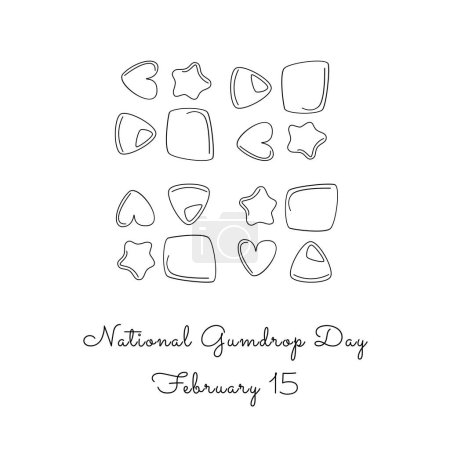 Doskonała grafika jednoliniowa na obchody Narodowego Dnia Gumdrop.