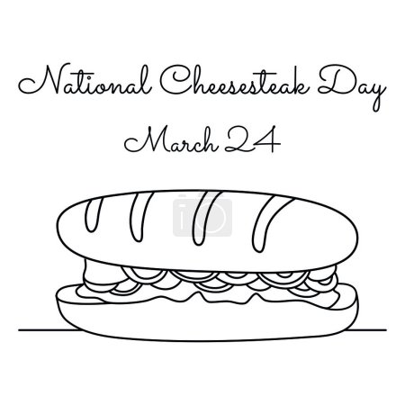 line art of National Cheesesteak Day good for National Cheesesteak Day celebrate. line art. illustration.