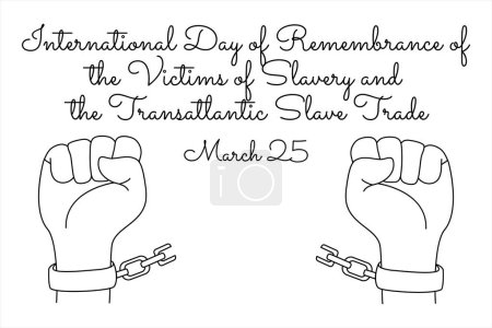 Zeilenkunst des Internationalen Tages des Gedenkens an die Opfer der Sklaverei und des transatlantischen Sklavenhandels