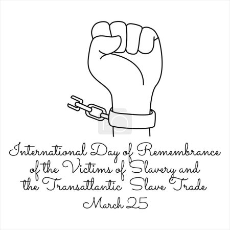 line art of International Day of Remembrance of the Victims of Slavery and the Transatlantic Slave Trade celebrate
