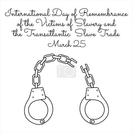 art de ligne de la Journée internationale de commémoration des victimes de l'esclavage et de la traite transatlantique des esclaves célébrer