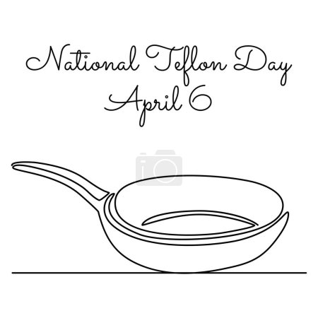 line art of National Teflon Day good for National Teflon Day celebrate. line art. illustration.