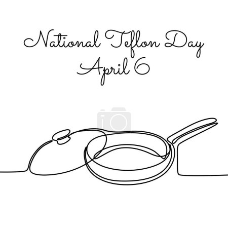 Linienkunst des National Teflon Day gut für den National Teflon Day feiern. Zeilenkunst. illustration.