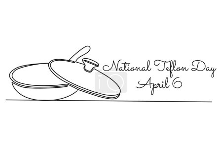 line art of National Teflon Day good for National Teflon Day celebrate. line art. illustration.