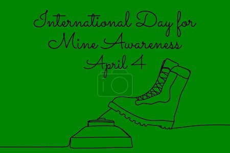 line art of International Day for Mine Awareness good for International Day for Mine Awareness celebrate. line art. illustration.