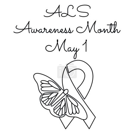 Line Art of ALS Awareness Monat gut für ALS Awareness Monat feiern. Zeilenkunst. illustration.