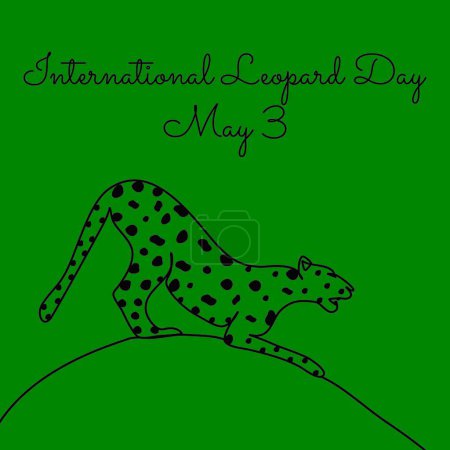 Linienkunst des Internationalen Leopardentages anlässlich des Internationalen Leopardentages. Zeilenkunst. illustration.