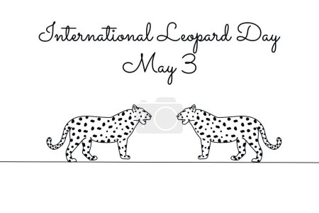 arte de línea del Día Internacional del Leopardo bueno para el Día Internacional del Leopardo celebrar. arte de línea. ilustración.