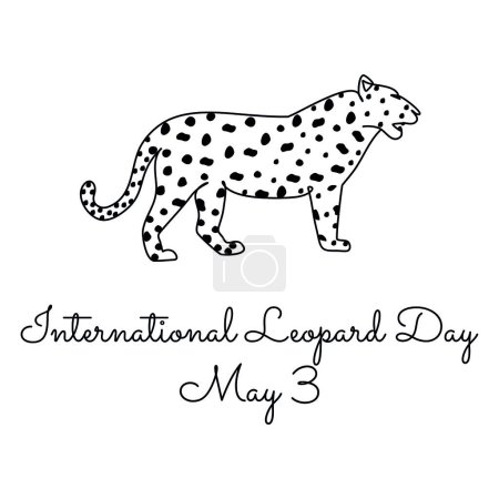 line art of International Leopard Day good for International Leopard Day celebrate. line art. illustration.