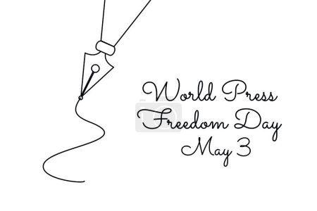 Illustration for Line art of World Press Freedom Day good for World Press Freedom Day celebrate. line art. illustration. - Royalty Free Image