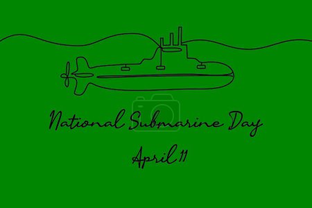arte de línea del Día Nacional de Submarinos bueno para el Día Nacional de Submarinos celebrar. arte de línea. ilustración.