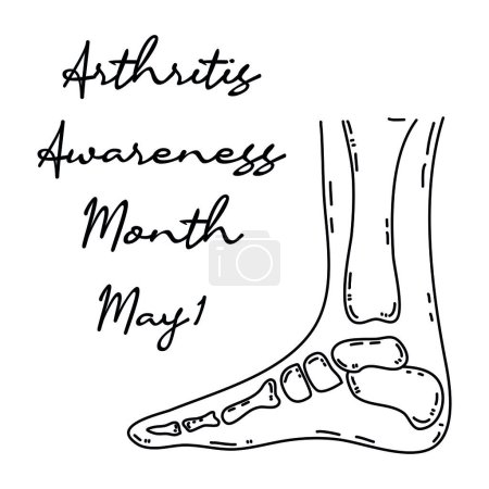 Illustration for Line art of Arthritis Awareness Month good for Arthritis Awareness Month celebrate. line art. illustration. - Royalty Free Image