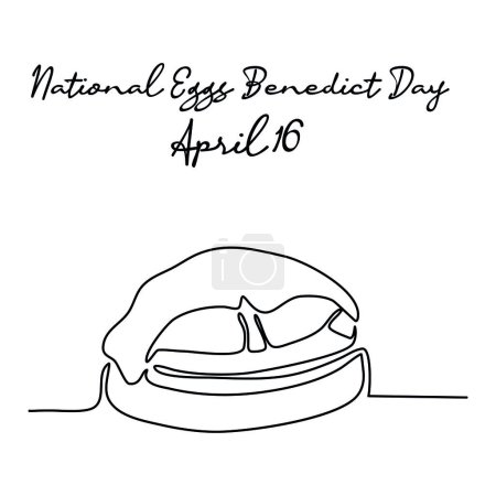 arte de línea de Huevos Nacionales Benedicto Día bueno para los Huevos Nacionales Benedicto Día celebrar. arte de línea. ilustración.