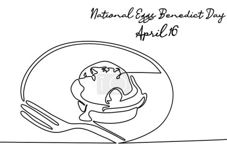 arte de línea de Huevos Nacionales Benedicto Día bueno para los Huevos Nacionales Benedicto Día celebrar. arte de línea. ilustración.