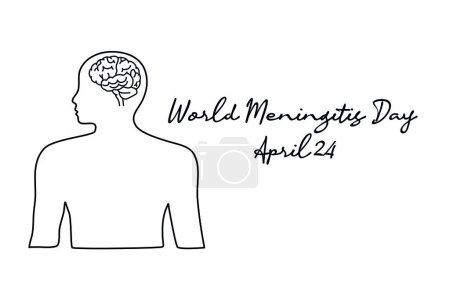 arte de línea del día de la meningitis mundial bueno para el día de la meningitis mundial celebrar. arte de línea. ilustración.