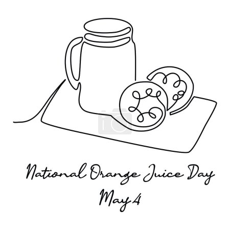 art de ligne de la Journée nationale du jus d'orange bon pour la Journée nationale du jus d'orange célébrer. art linéaire. illustration.