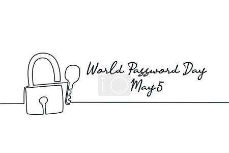 Zeilenkunst des Welt-Passwort-Tages gut für den Welt-Passwort-Tag feiern. Zeilenkunst. illustration.
