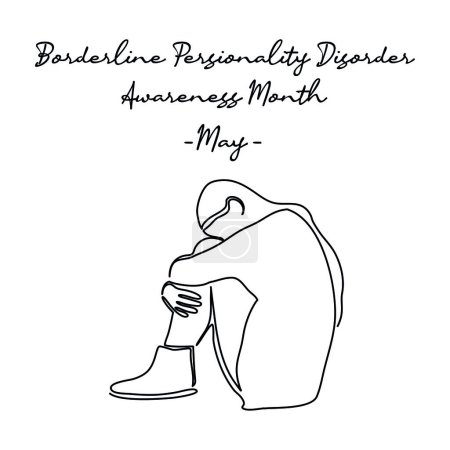 line art of Borderline Personality Disorder Awareness Month good for Borderline Personality Disorder Awareness Month celebrate. line art. illustration.