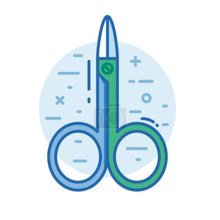 Téléchargez les illustrations : Manicure scissors icon in line art design. - en licence libre de droit
