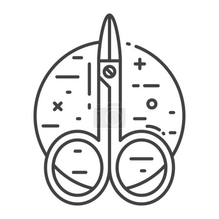 Ilustración de Manicure scissors icon in line art design. - Imagen libre de derechos