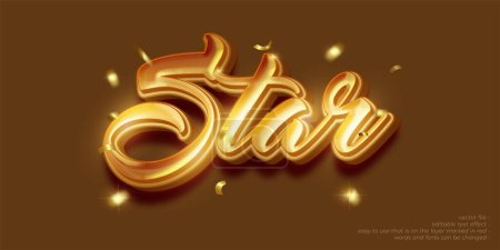 Illustration for 3d luxury text star editable font effect - Royalty Free Image