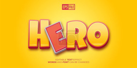 Ilustración de Héroe de texto editable efecto de texto editable estilo 3d - Imagen libre de derechos