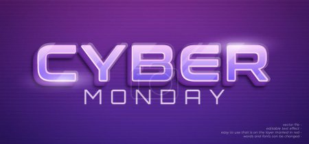 Illustration for Vector text cyber monday with 3d style text effect 1 - Royalty Free Image