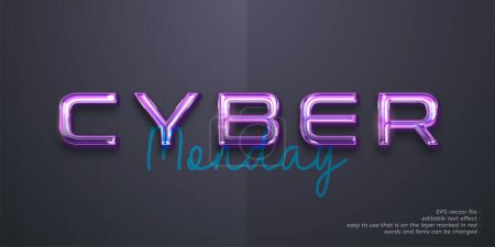 Illustration for Vector text cyber monday with 3d style text effect 4 - Royalty Free Image