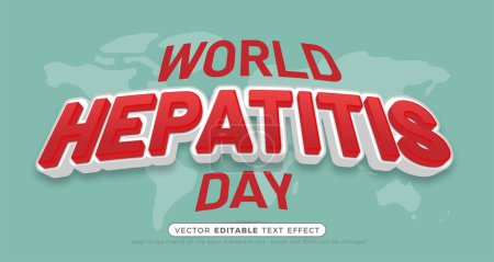 Illustration for Hepatitis day with text effect 3d style - Royalty Free Image