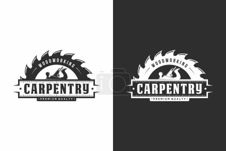 Carpentry vintage logo design template