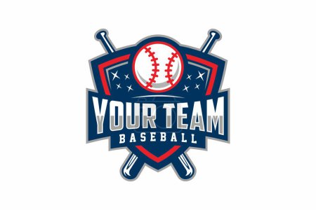 Illustration for Modern professional baseball template logo design for baseball club - Royalty Free Image