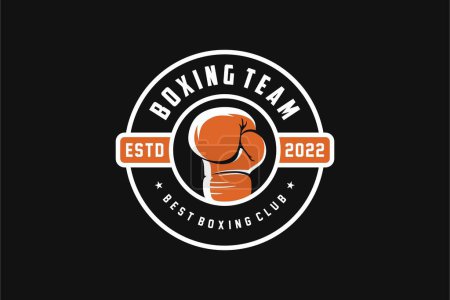 Ilustración de Logo de boxeo, colección de emblemas, plantilla de diseño - Imagen libre de derechos