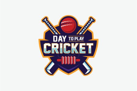 Illustration for Cricket Team Logo Template Design - Royalty Free Image