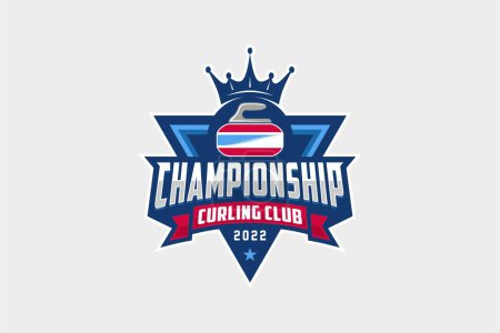 curling sports badge emblem logo