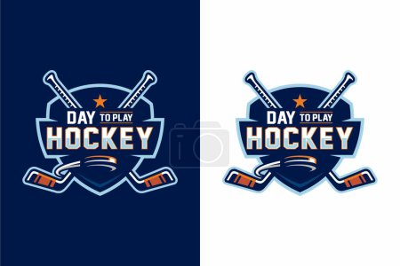 Téléchargez les illustrations : Logo du tournoi de hockey dans un style minimaliste moderne - en licence libre de droit