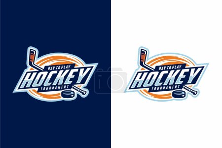 Illustration for Hockey tournament logo in modern minimalist style - Royalty Free Image