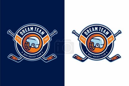 Téléchargez les illustrations : Club de hockey logo sport design - en licence libre de droit