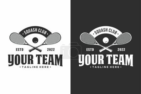 Modèle de logo d'emblème de sport de squash Design