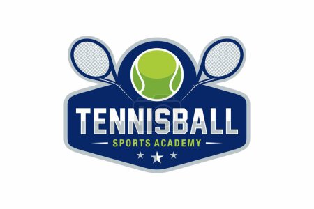 Modèle d'icône de logo de tennis, modèle de badge sportif. Illustration vectorielle